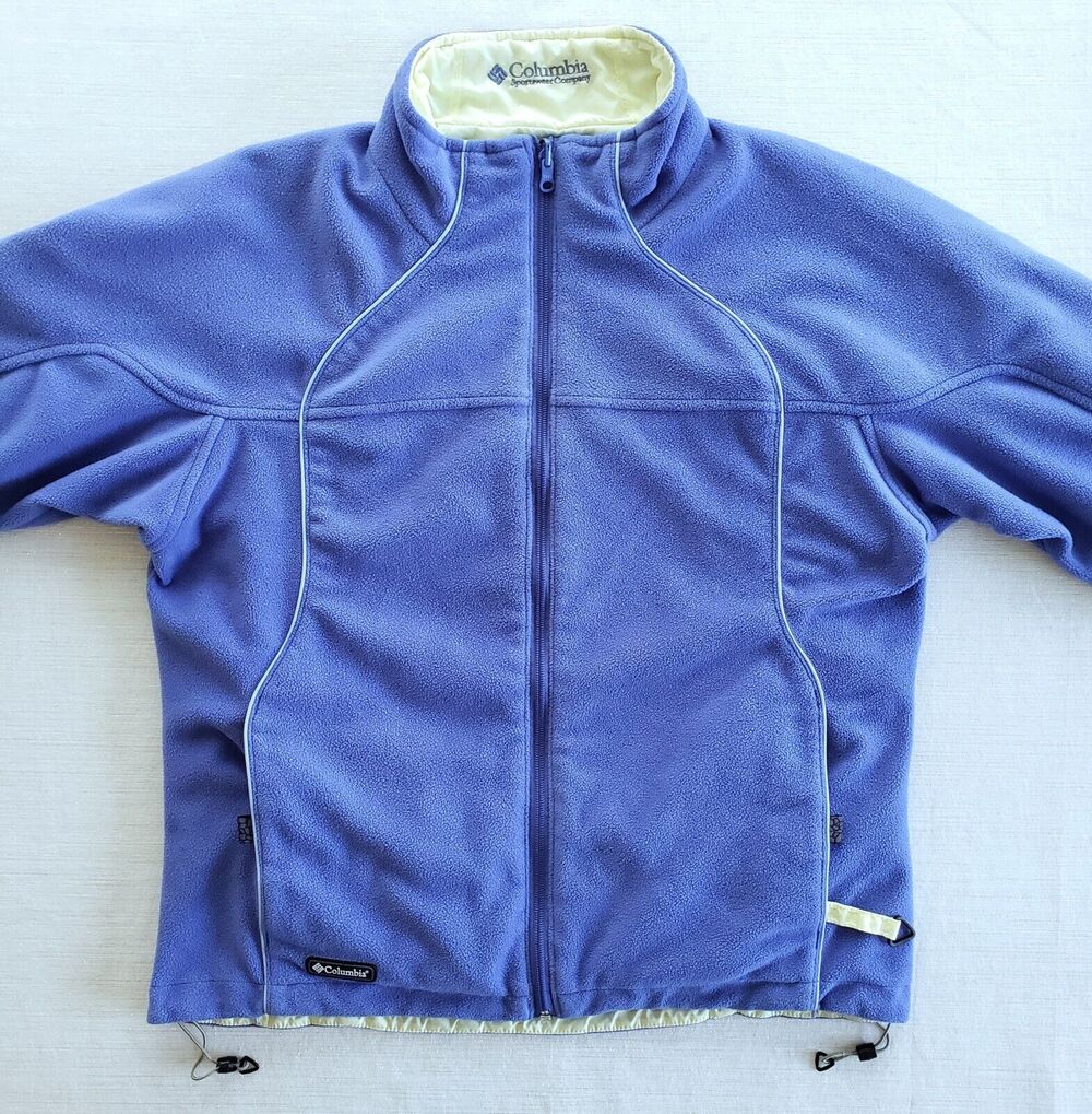 Columbia Jacket Womens L Purple Softshell Reversible Fleece Outdoor Winter Hike